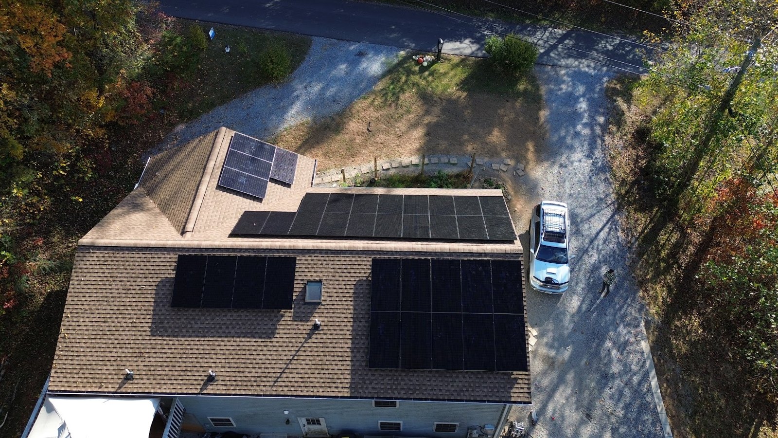 Drone aerial of completed PROSPER solar installation
